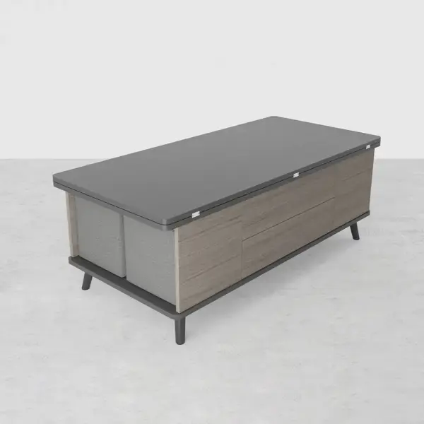 5 Pieces Lift Top Coffee Table Set with Storage Convertible Dining Table with Ottomans - Image 9