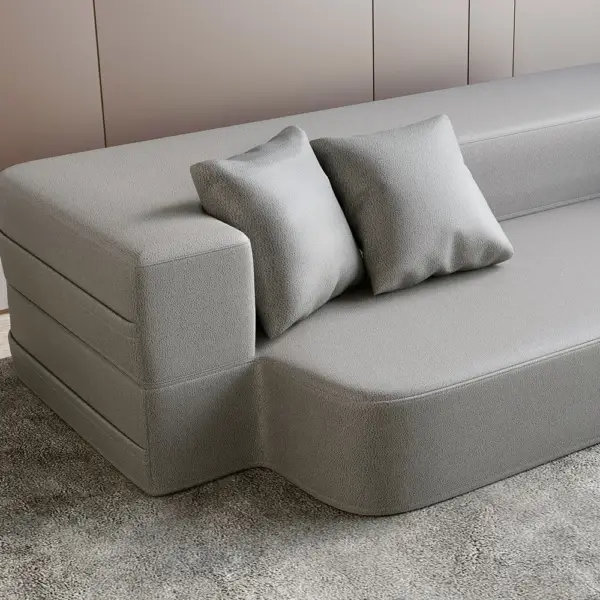 2000mm Modern Folding Sofa Bed Leath-Aire Upholstered Full Sleeper - Image 4