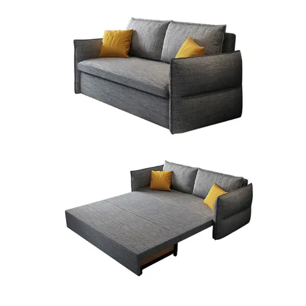 2040mm Cotton&Linen Upholstered Convertible Sofa Full Sleeper Sofa with Storage - Image 9