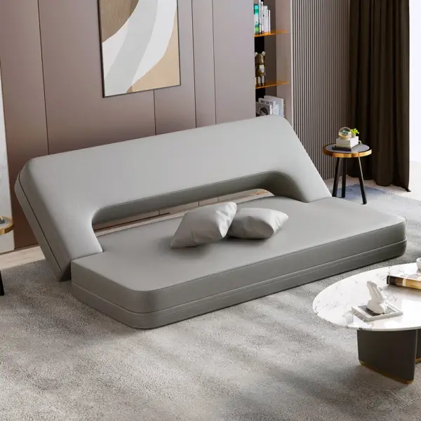 2000mm Modern Folding Sofa Bed Leath-Aire Upholstered Full Sleeper - Image 3