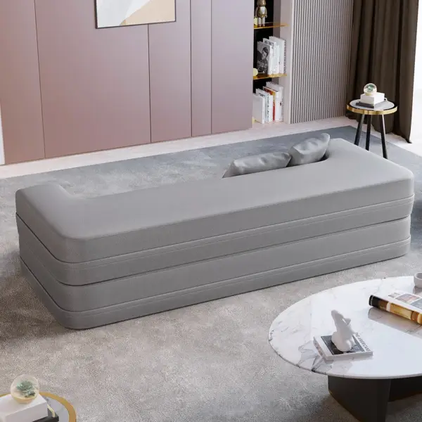2000mm Modern Folding Sofa Bed Leath-Aire Upholstered Full Sleeper - Image 5