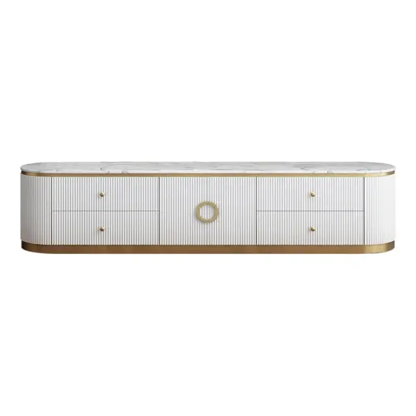 Plalue Modern White Long 86 Inch TV Stand with 4 Drawers for TV Up to 2540mm - Image 7