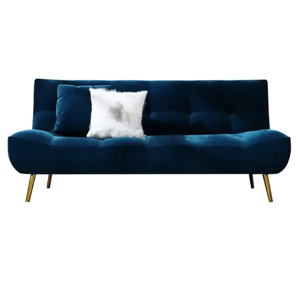 1800mm Sleeper Sofa Bed Velvet Upholstered Convertible Couch in Deep Blue - Image 14