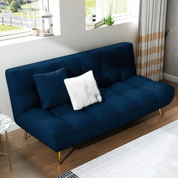 1800mm Sleeper Sofa Bed Velvet Upholstered Convertible Couch in Deep Blue - Image 4