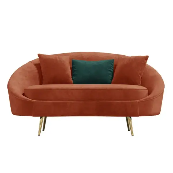 Modern 1600mm Bronze Velvet Curved Sofa Toss Pillow Included - Image 10