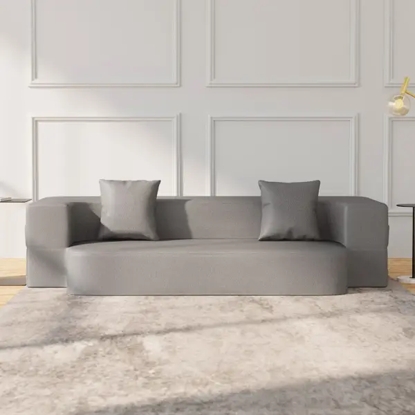 2000mm Modern Folding Sofa Bed Leath-Aire Upholstered Full Sleeper - Image 2