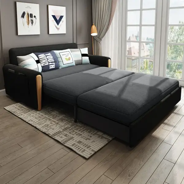 2080mm Full Sleeper Sofa Upholstered Convertible Sofa Bed with Storage - Image 2