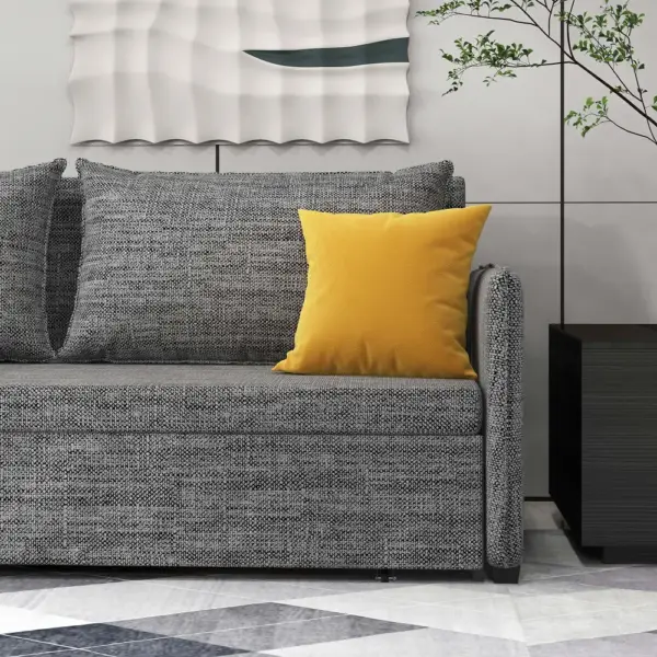 2040mm Cotton&Linen Upholstered Convertible Sofa Full Sleeper Sofa with Storage - Image 8