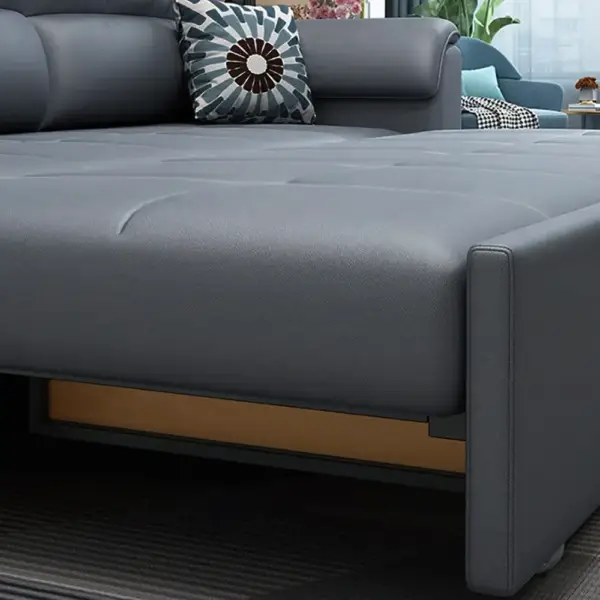 1880mm Deep Gray Full Sleeper Convertible Sofa with Storage & Pockets Sofa Bed - Image 6