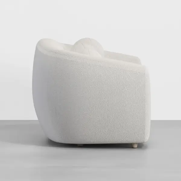 2080mm Modern White Teddy Velvet 3 Seaters Curved Sofa for Living Room - Image 9