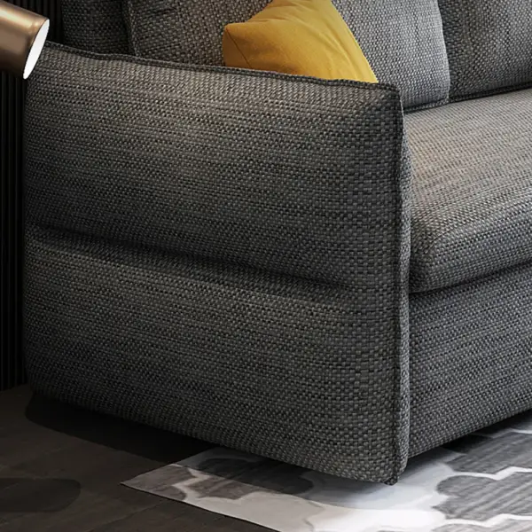 2040mm Cotton&Linen Upholstered Convertible Sofa Full Sleeper Sofa with Storage - Image 6