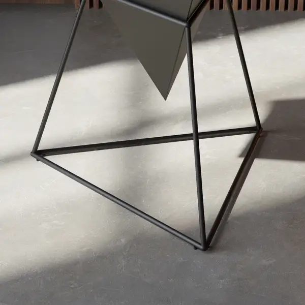 Modern Black Geometric Wood End Table Accent Side Table - Image 8
