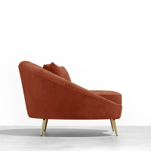 Modern 1600mm Bronze Velvet Curved Sofa Toss Pillow Included - Image 9