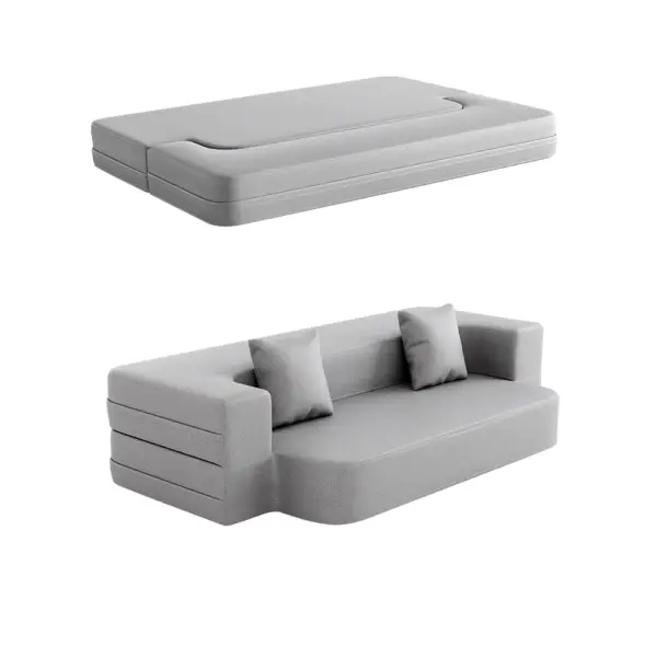 2000mm Modern Folding Sofa Bed Leath-Aire Upholstered Full Sleeper - Image 15
