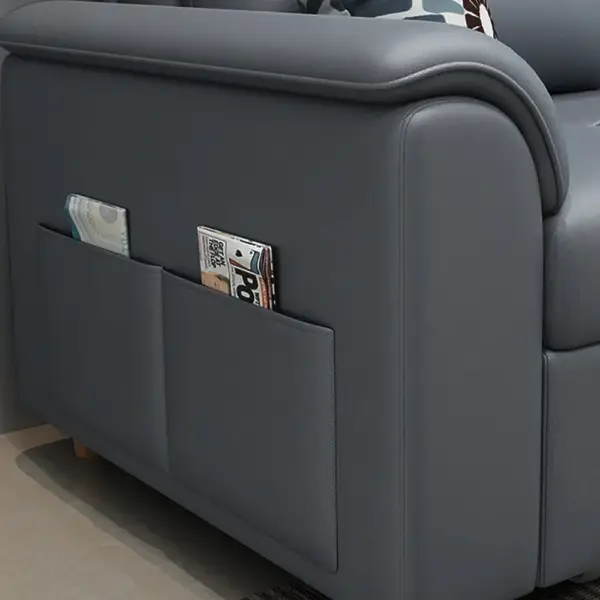 1880mm Deep Gray Full Sleeper Convertible Sofa with Storage & Pockets Sofa Bed - Image 8