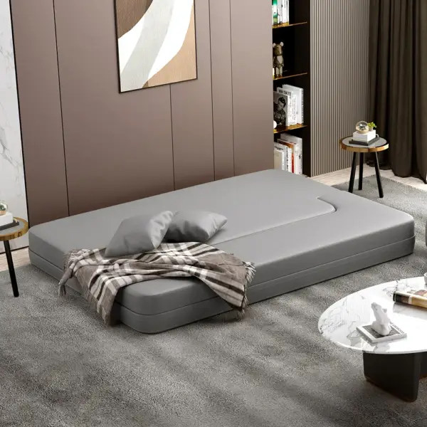 2000mm Modern Folding Sofa Bed Leath-Aire Upholstered Full Sleeper - Image 6