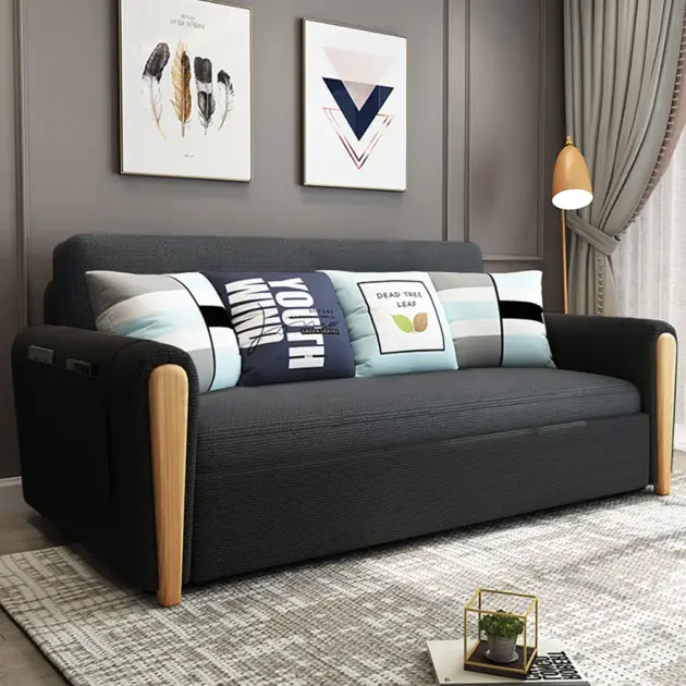 2080mm Full Sleeper Sofa Upholstered Convertible Sofa Bed with Storage