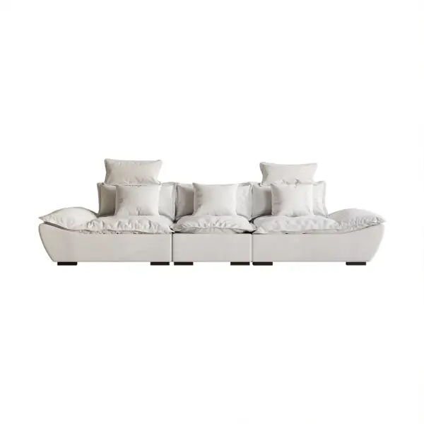 2780mm Modern White Leath-Aire 3 Seater Deep Sofa with Adjustable Backrest Sailboat - Image 10