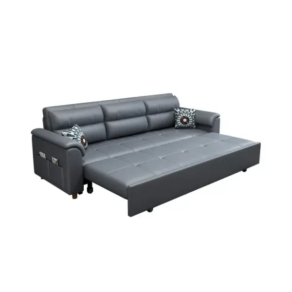 1880mm Deep Gray Full Sleeper Convertible Sofa with Storage & Pockets Sofa Bed - Image 18