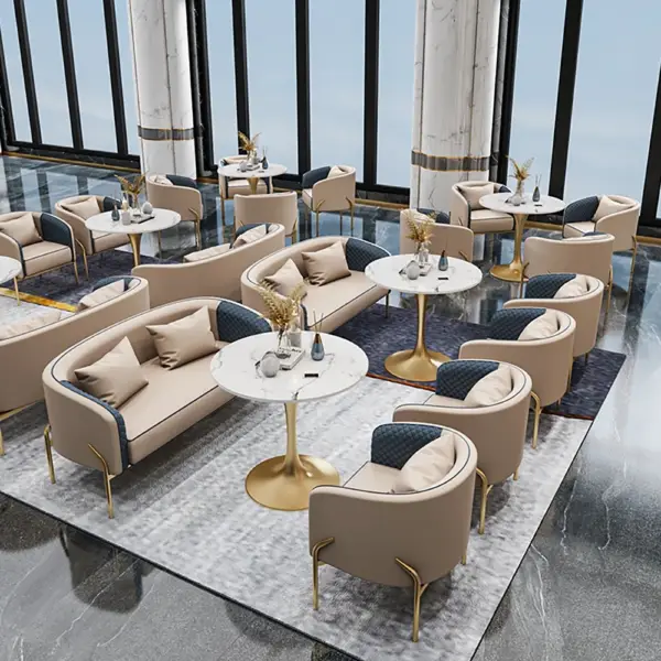Modern Accent Chair Tufted Upholstered PU Leather Accent Chair in Gold - Image 7