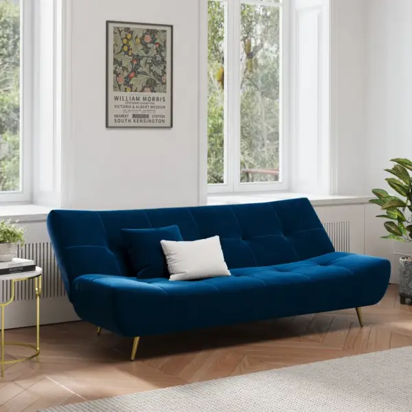 1800mm Sleeper Sofa Bed Velvet Upholstered Convertible Couch in Deep Blue - Image 8