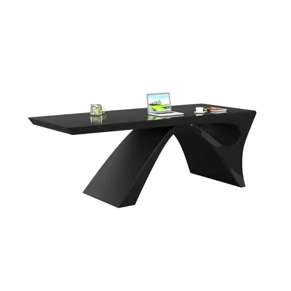 1400mm Modern Rectangular Black Computer Desk Office Desk with Pedestal Base - Image 14