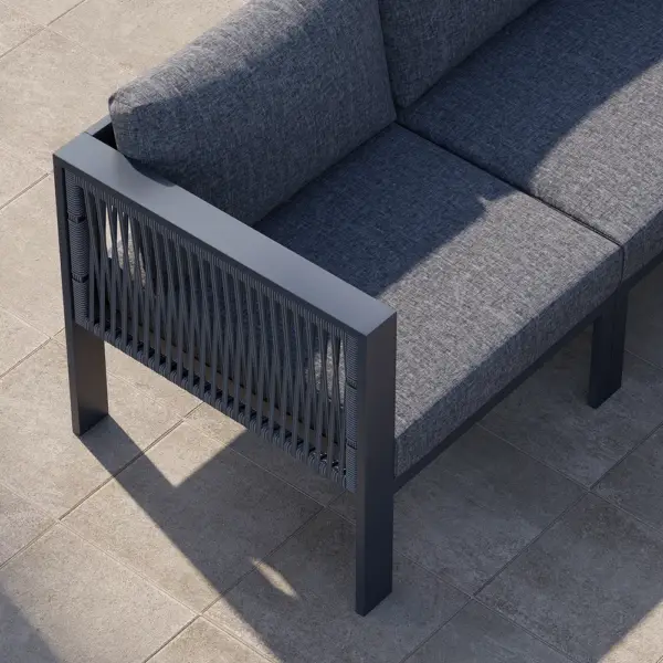7 Pieces Modern L Shape Patio Outdoor Sectional Sofa Set with Coffee Table in Gray for 6 - Image 4