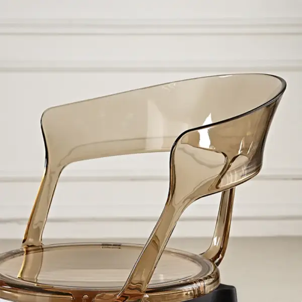 Modern Acrylic Dining Chair in Amber Dining Table Chairs with Arms - Image 7