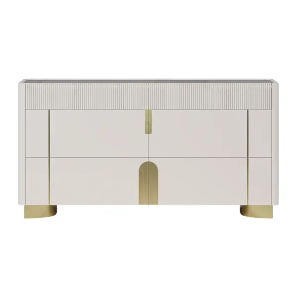 Artus 1500mm 6 Drawer Dresser Glass Top Closet Island with Jewelry Display Storage - Image 12