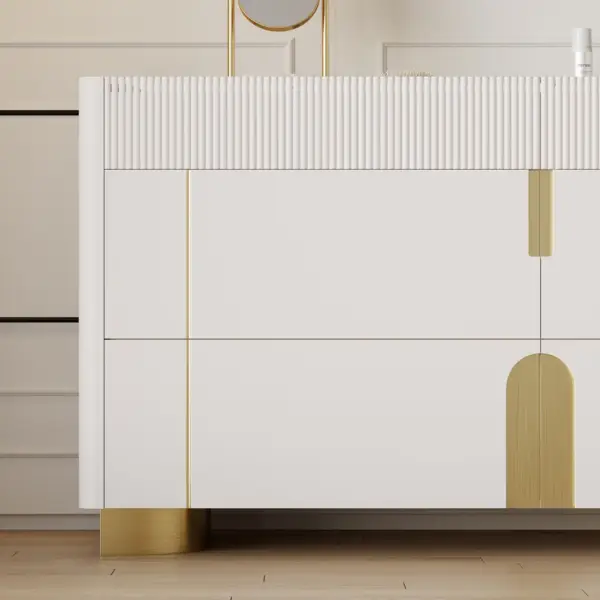 Artus 1500mm 6 Drawer Dresser Glass Top Closet Island with Jewelry Display Storage - Image 10
