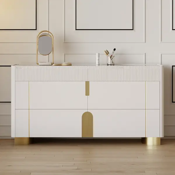 Artus 1500mm 6 Drawer Dresser Glass Top Closet Island with Jewelry Display Storage - Image 2