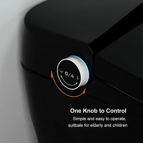 One-Piece Elongated Black Smart Toilet Automatic Toilet Self-Clean Horizontal Outlet - Image 16