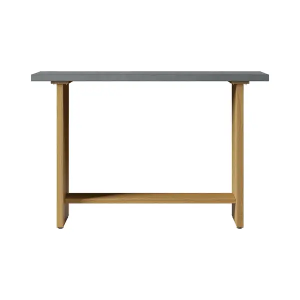 1400mm Concrete Grey Bar Height Pub Table Kitchen Bar Table Solid Wood Natural Pedestal - Image 10