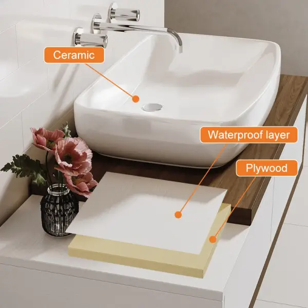 Modern Extendable Floating Bathroom Vanity Set Wall Mounted Vanity in White & Walnut - Image 8