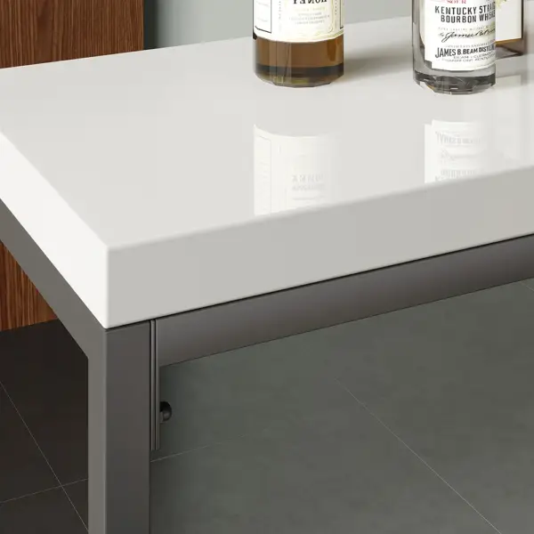 1500mm Industrial Rectangular White Bar Height Table Dining Table for Breakfast Nook - Image 5