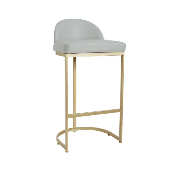 Modern Gray PU Leather Bar Height Stools (Set of 2) Cesca Counter Stool with Back - Image 7