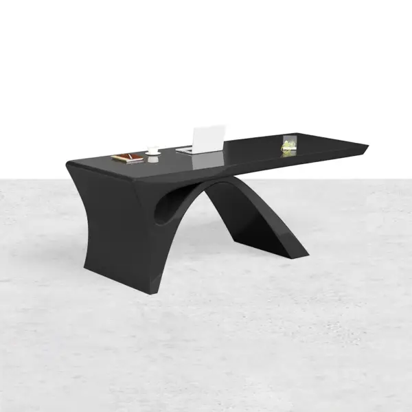 1400mm Modern Rectangular Black Computer Desk Office Desk with Pedestal Base - Image 10