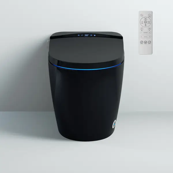 One-Piece Elongated Black Smart Toilet Automatic Toilet Self-Clean Horizontal Outlet - Image 3