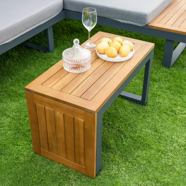 3-Pieces Sectional Outdoor Sofa Set with Cushion Back and Side Table - Image 11