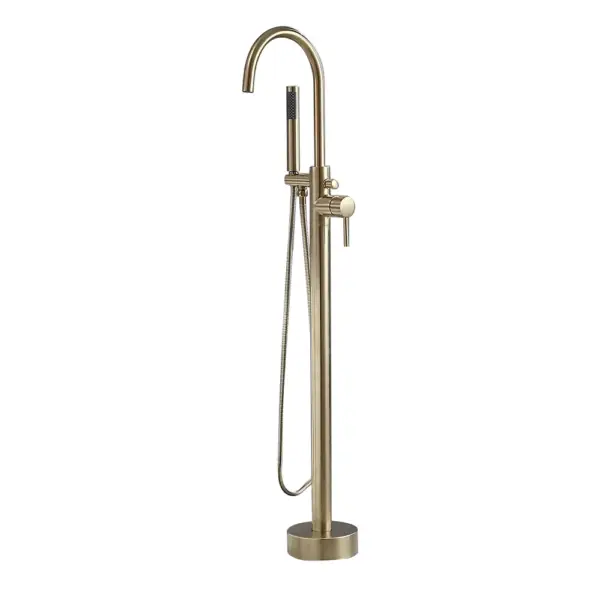 Brewst Freestanding Single Lever Handle Bath Filler Tap with Handshower Solid Brass - Image 11
