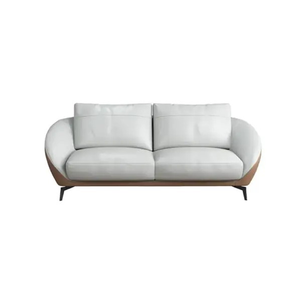 2000mm White Leath-Aire Sofa Upholstered Sofa 3-Seater Sofa Luxury Sofa - Image 6