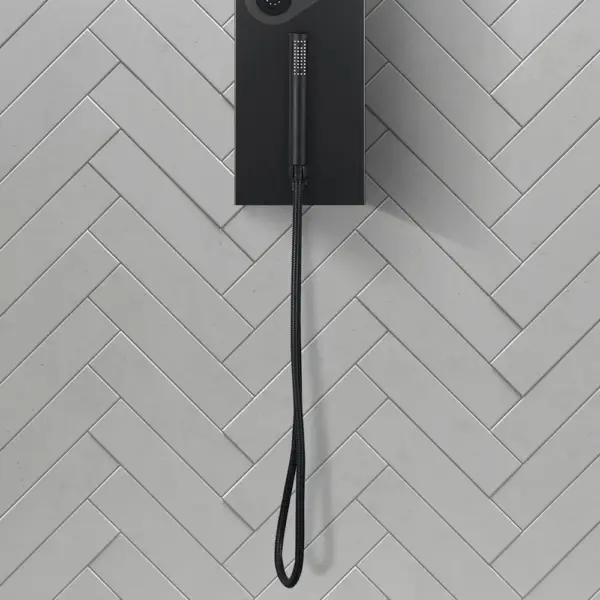 140mm Black Rainfall Shower Panel with Handheld Shower Adjustable Showerhead & Body Jets - Image 6