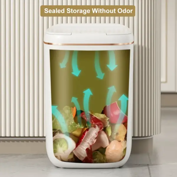 Automatic Touchless Motion Sensor Trash Can White Smart Garbage Can for Bathroom Kitchen - Image 9