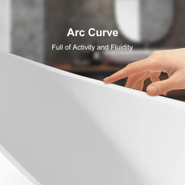 1000mm Modern Deep Oval Freestanding Matte White Stone Resin Japanese Soaking Bath - Image 11