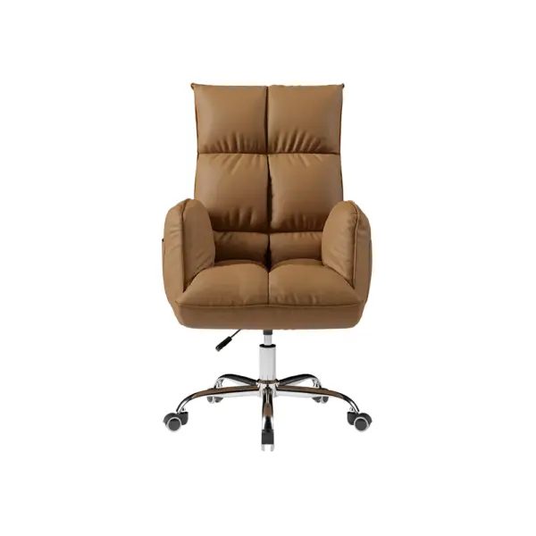 Modern PU Leather Task Chair Upholstered Swivel Office Chair Height Adjustable - Image 12
