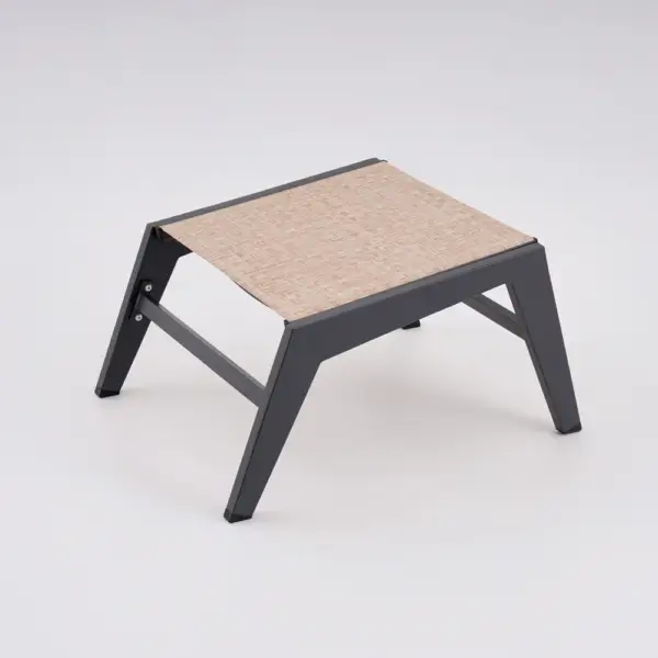 5Pcs Rustic Rattan Aluminum Outdoor Patio Lounge Chair Set Round Coffee Table & Stool - Image 13
