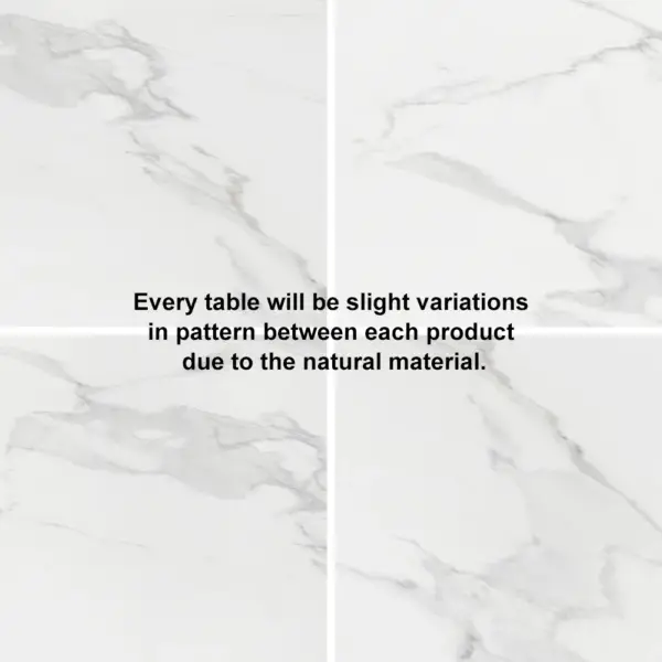 2000mm Faux Marble Dining Table Gold Rectangular Top Stainless Steel Base - Image 12