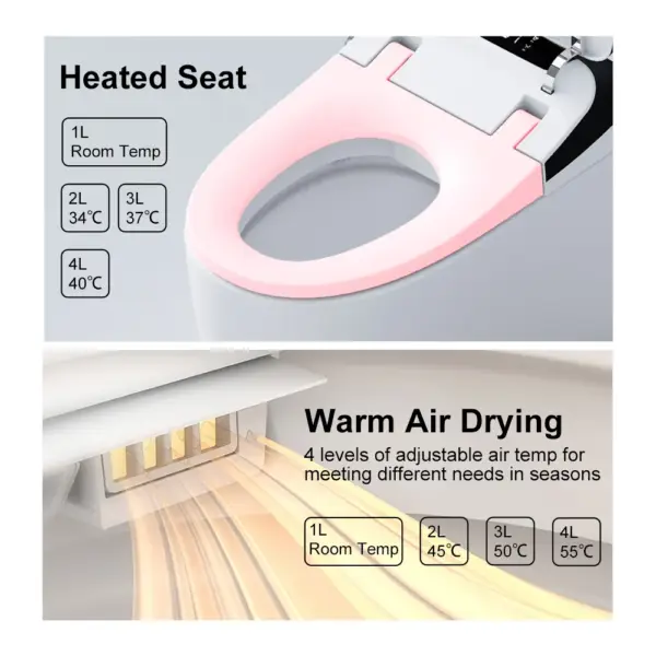 Automatic Toilet One-Piece Floor Mounted Self Clean Smart Toilet Vertical Outlet - Image 9