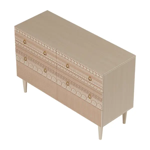 1200mmW Boho Accent Dresser & Chest 6 Drawer Storage Cabinet - Image 9