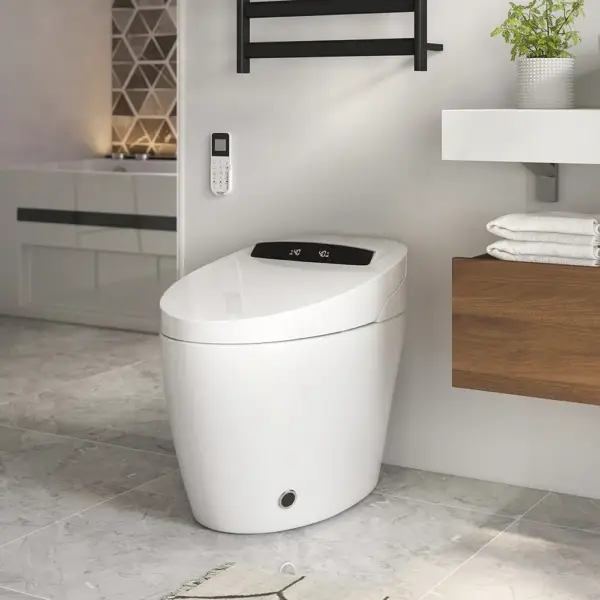 Modern Smart One-Piece Elongated Automatic Toilet & Bidet with Seat Horizontal Outlet - Image 5